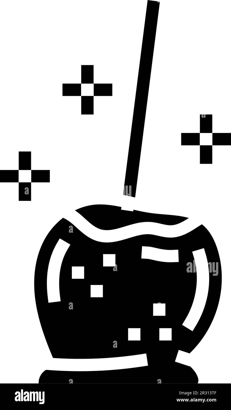 illustration vectorielle d'icône de glyphe d'automne de pomme caramel Illustration de Vecteur