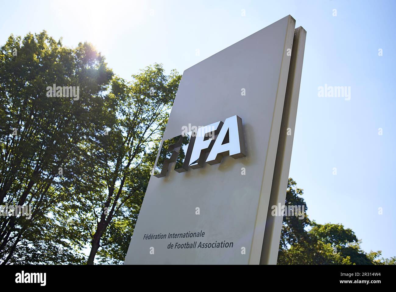 Entrée au siège de la FIFA à Zurich en Suisse Banque D'Images