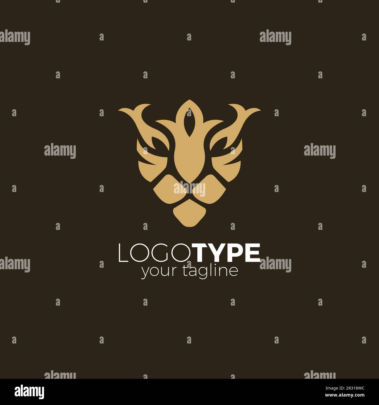 Logo Lion abstrait conception simple et unique Illustration de Vecteur