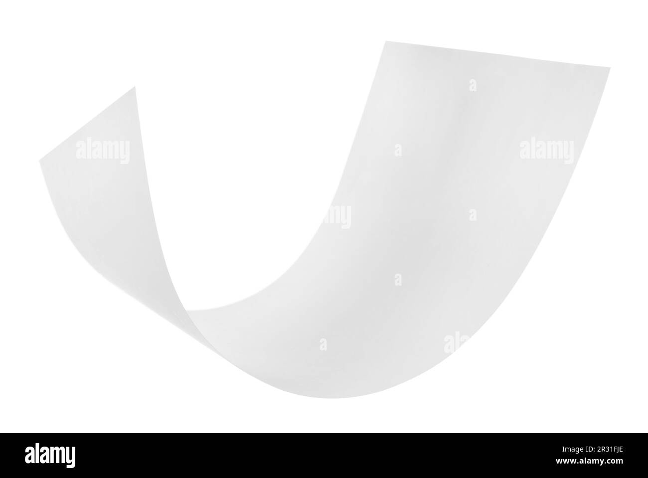 Une feuille de papier isolée sur blanc Banque D'Images