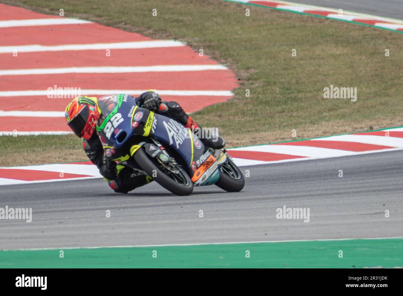 MONTMELLO, ESPAGNE-4 JUIN 2021: Elia Bartolini sur son KTM RC250GP #22 (Avintia), Championnat du monde 2021 Moto3 Banque D'Images