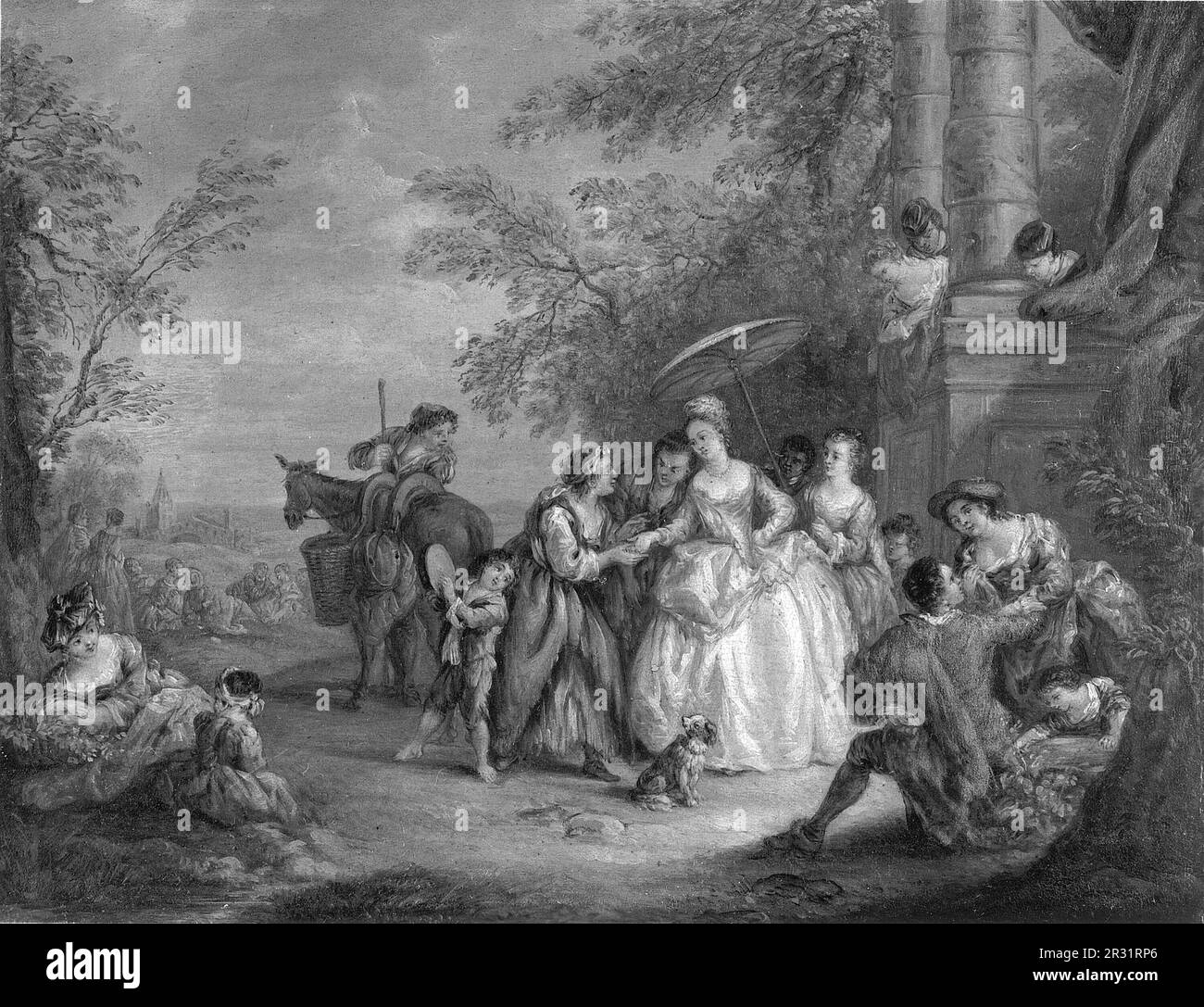 La bonne aventure (The Fortune Teller), Date inconnue artiste : Jean-Baptiste-Joseph Pater (après) Français, 1695-1736 Banque D'Images