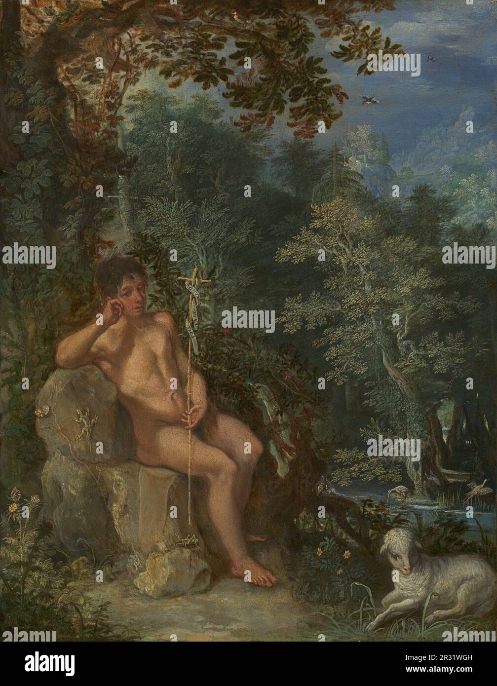 Saint Jean-Baptiste dans la nature Date : c. 1602/03 artiste : Adam Elsheimer Allemand, 1578–1610 Banque D'Images