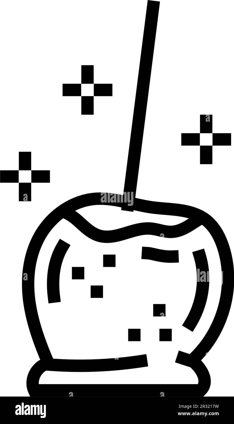 illustration vectorielle de la ligne d'automne de la pomme caramel Illustration de Vecteur