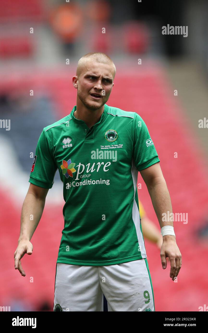 Jake Watkinson de Newport Pagnell lors de la finale de la phase Isuzu FA entre Ascot United et Newport Pagnell au stade Wembley, Londres, le dimanche 21st mai 2023. (Photo : Tom West | MI News) Credit: MI News & Sport /Alay Live News Banque D'Images