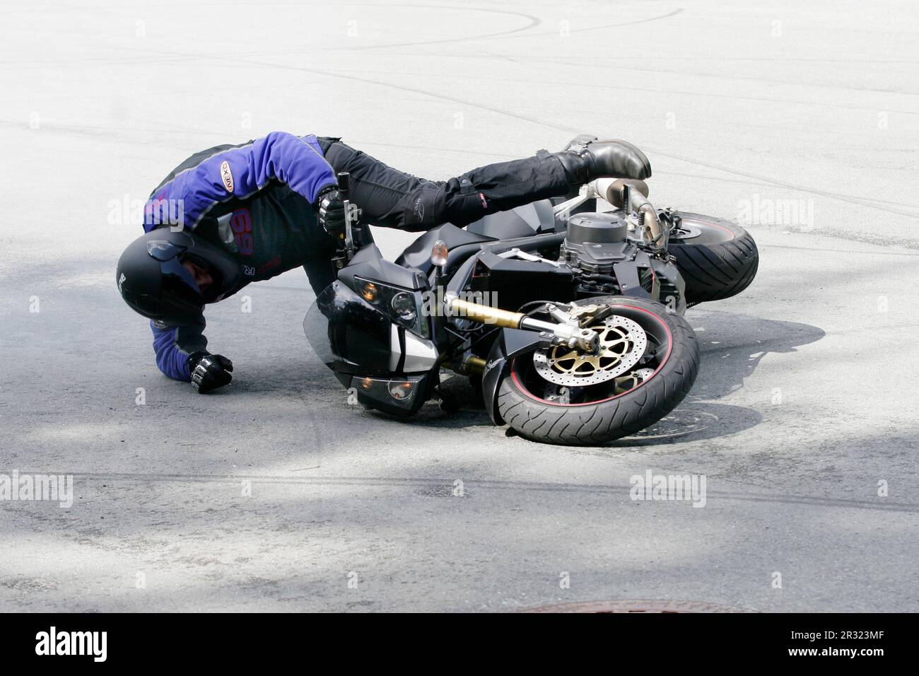 Accident de motocycliste Banque D'Images