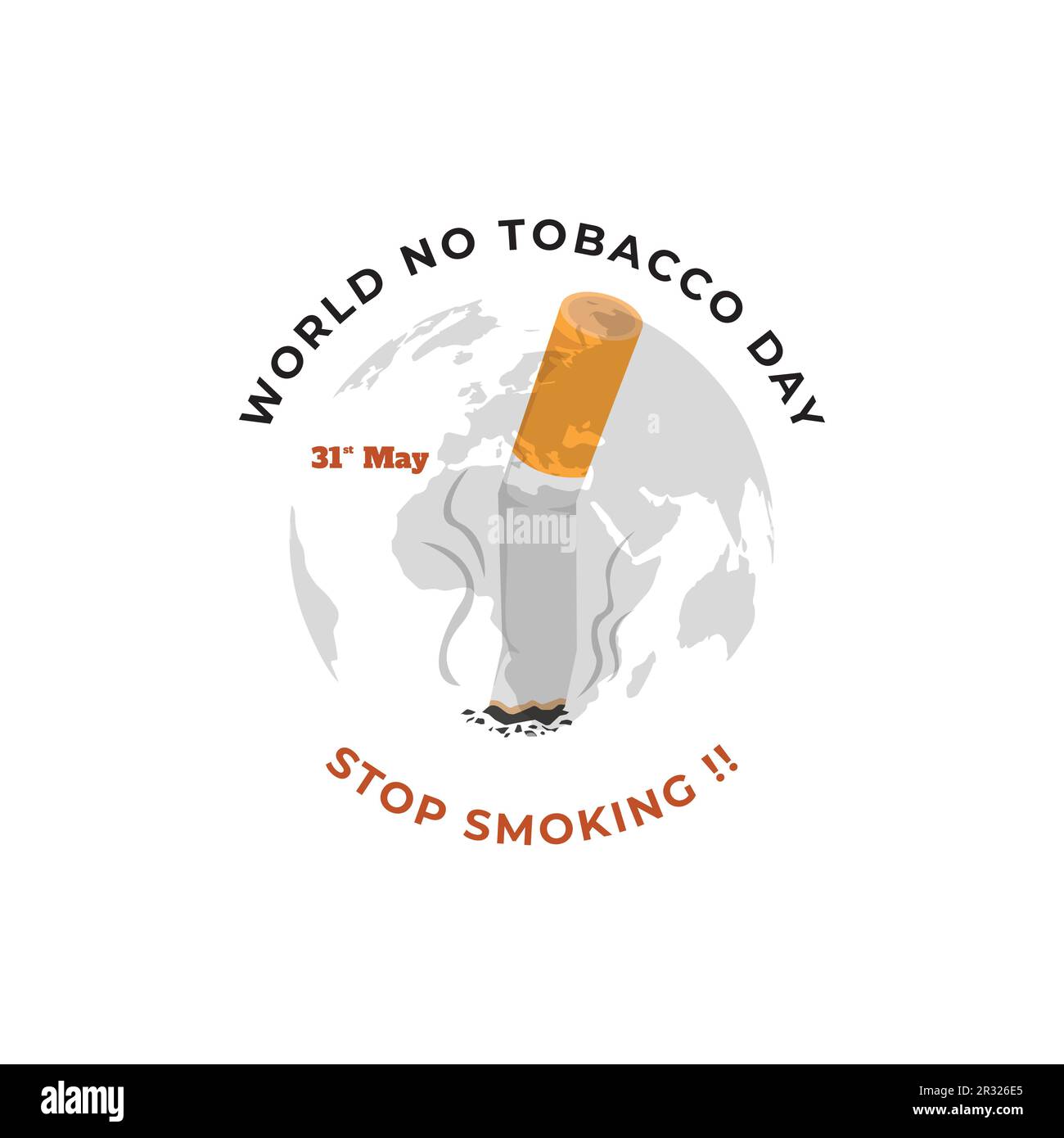 Image vectorielle monde sans tabac. Illustration vectorielle, affiche ou bannière pour la journée mondiale sans tabac. Arrêter le tabac Illustration de Vecteur