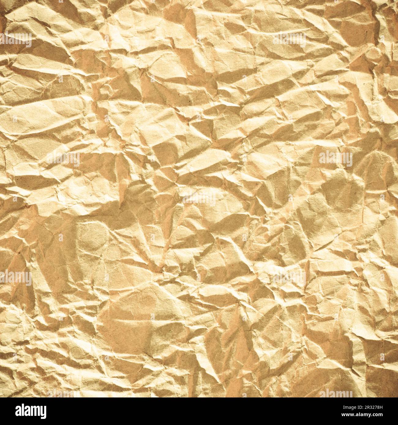 Papier brun froissé Banque D'Images