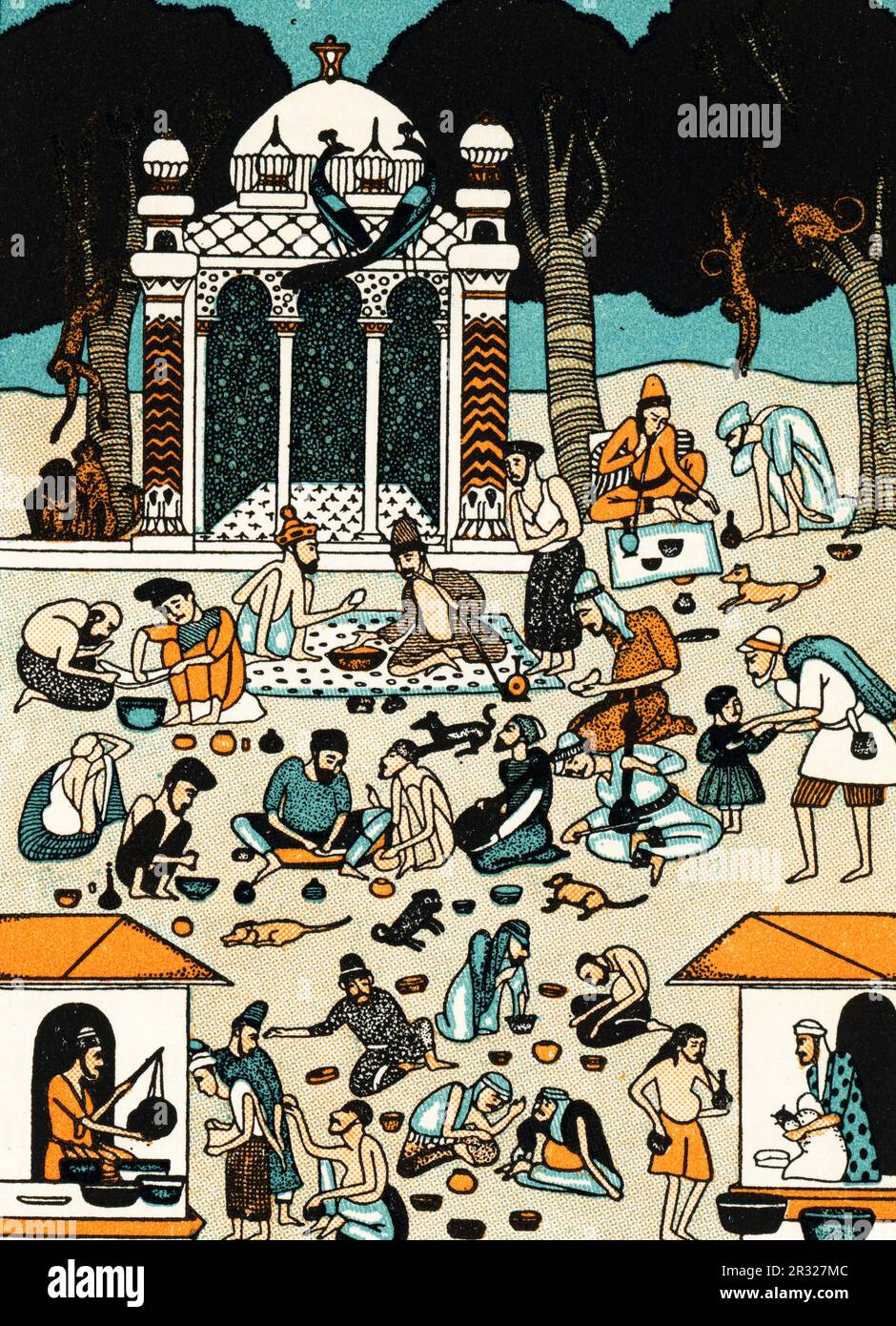 Après un manuscrit qui aurait montré l'ordre des Assassins manger du haschisch. L'ordre des Assassins ou simplement les Assassins étaient un ordre Nizari Isma'ili qui existait entre 1090 et 1275 ce, fondé par Hasan-i Sabbah (c1050-1124). Banque D'Images