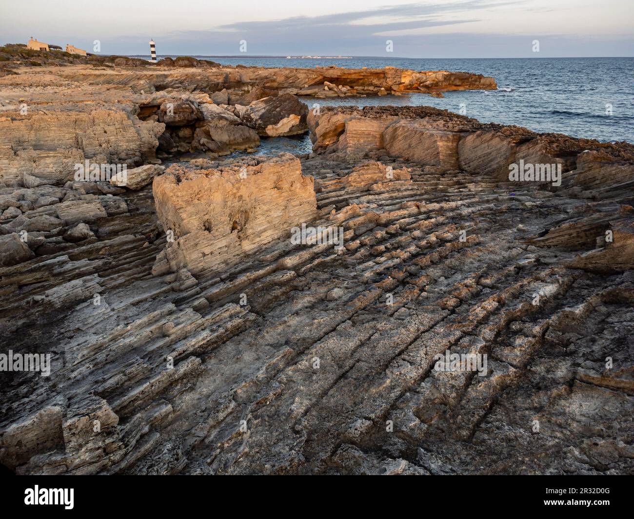 Carrière traditionnelle de grès, S Estalella, Llucmajor, Majorque, Iles Baléares, Espagne. Banque D'Images