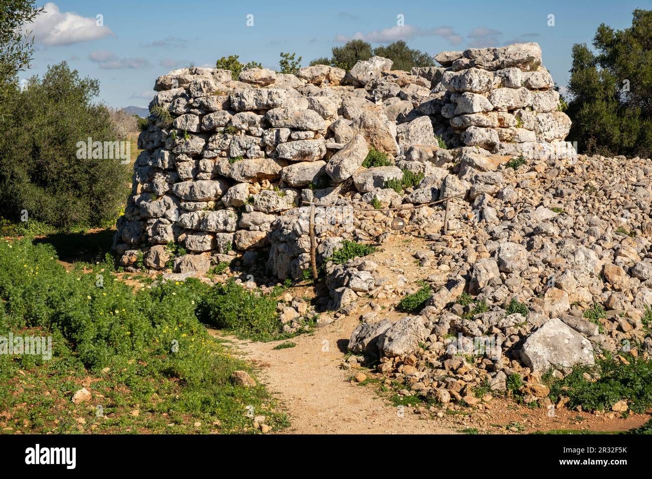 Talayot circulaire, conjunto de Capocorb Vell, prehistórico principios del primer milenio a. C. (Edad de Hierro), Monumento Histórico Artístico, Palma, Majorque, îles Baléares, Espagne. Banque D'Images