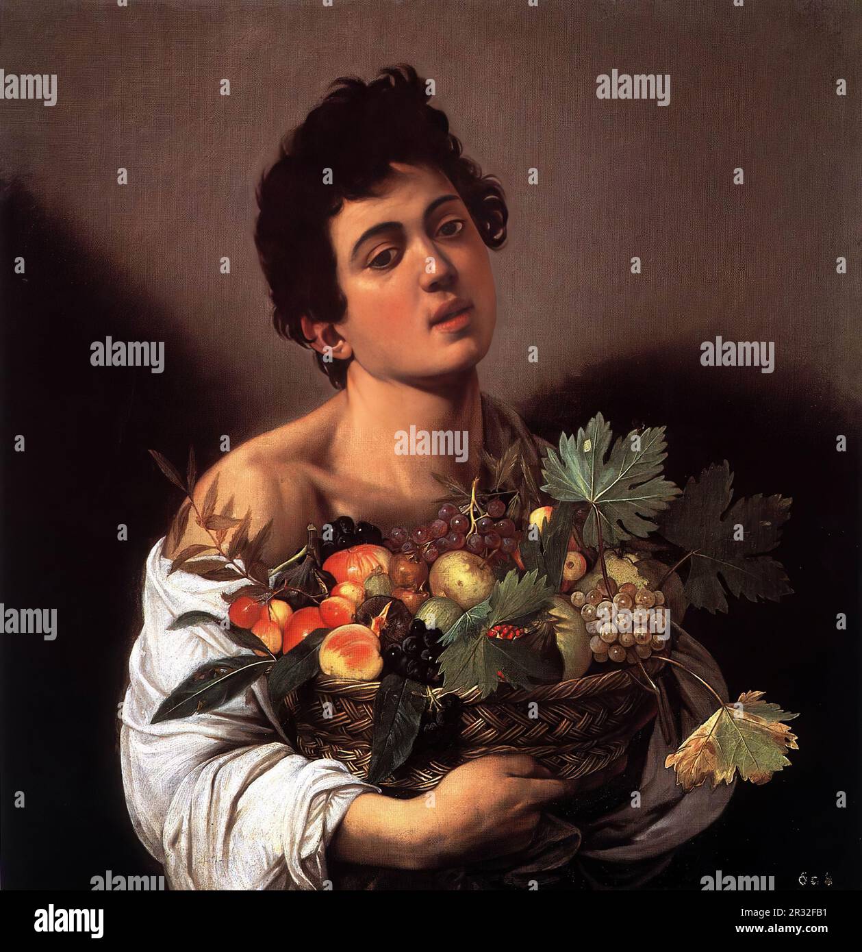 CARAVAGGIO (né en 1573, Caravaggio, d. 1610, Porto Ercole) Garçon avec un panier de fruits c. 1593 huile sur toile, 70 x 67 cm Galleria Borghese, Rome une de Banque D'Images