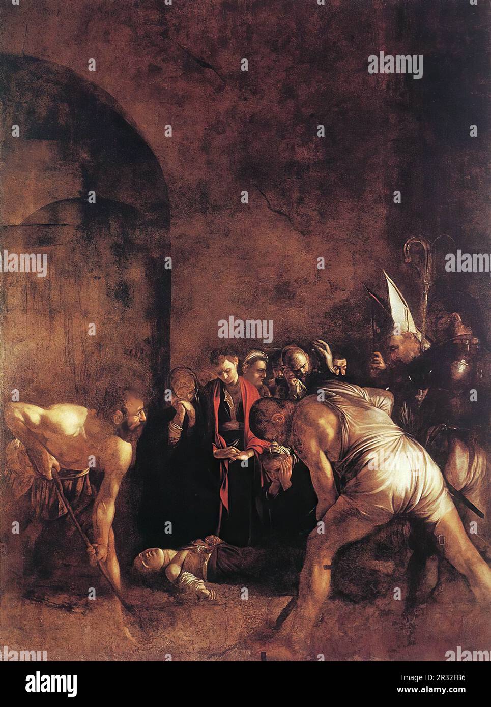 CARAVAGGIO (né en 1573, Caravaggio, d. 1610, Porto Ercole) Burial de St Lucy 1608 huile sur toile, 408 x 300 cm Musée Bellamo, Syracuse St Lucy était un lo Banque D'Images