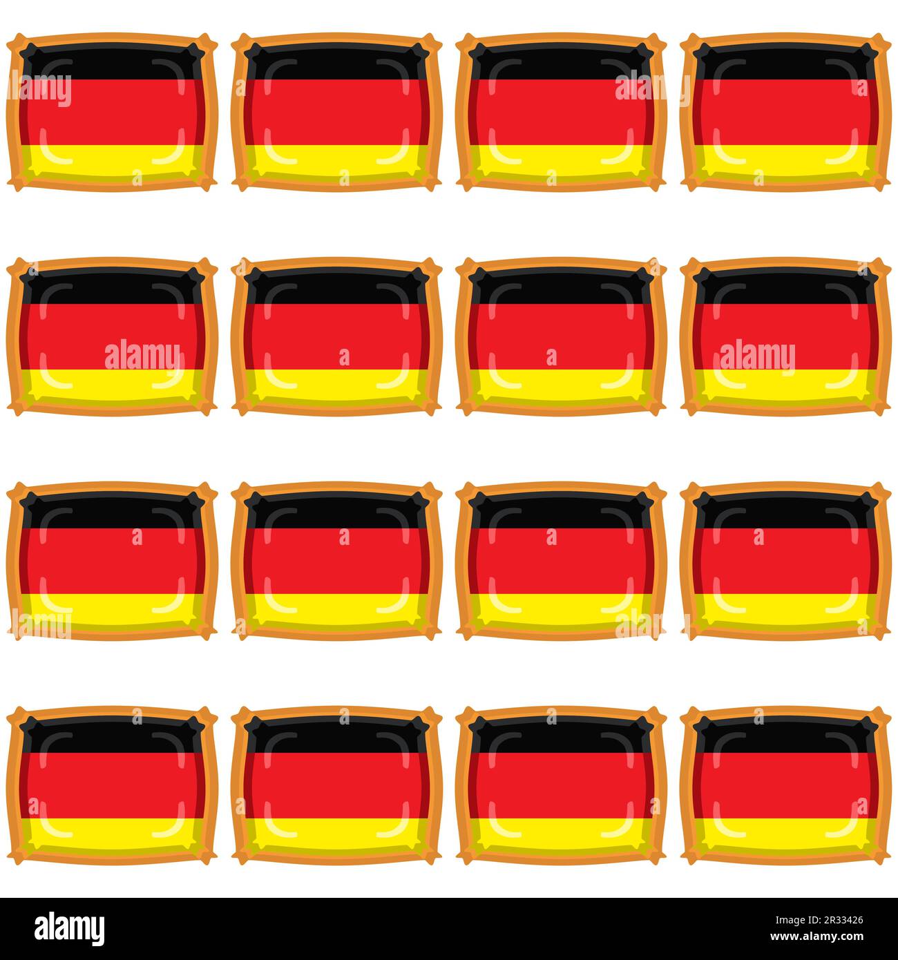 Cookie de motif avec drapeau pays Allemagne en savoureux biscuit, cookie de motif composé de drapeau pays Allemagne sur le biscuit naturel, biscuit frais avec Illustration de Vecteur