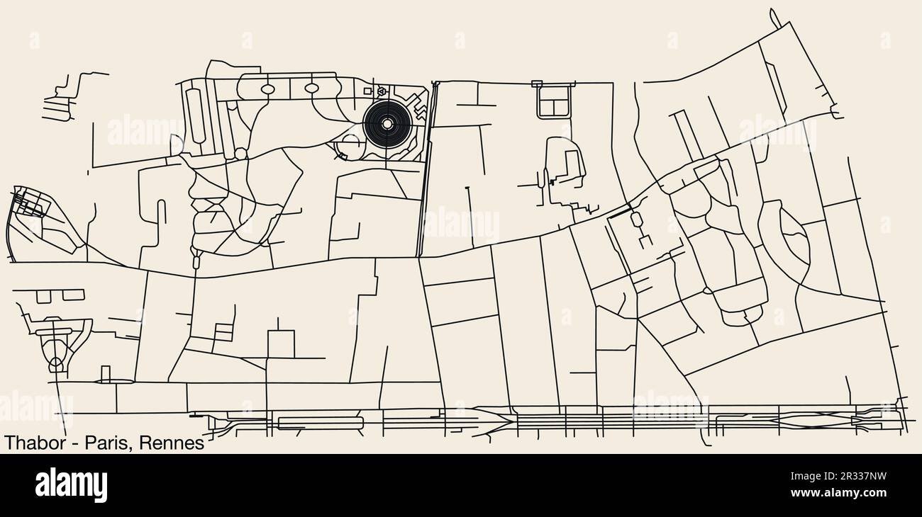 Carte des rues du SOUS-QUARTIER DE THABOR - PARIS, RENNES Illustration de Vecteur