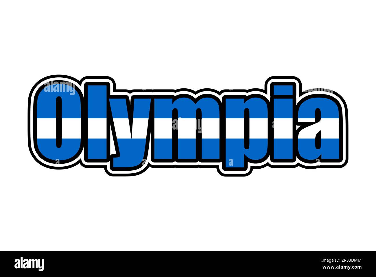 Icône de l'Olympia avec des couleurs de drapeau grec Banque D'Images