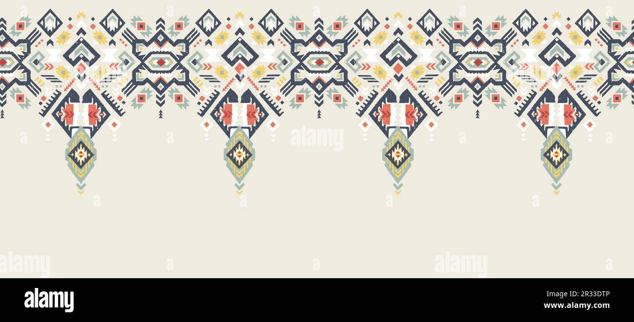 Dessiné à la main, motif abstrait sans couture, fond ethnique, style boho - idéal pour les textiles, bannières, fonds d'écran, emballage - conception vectorielle Illustration de Vecteur