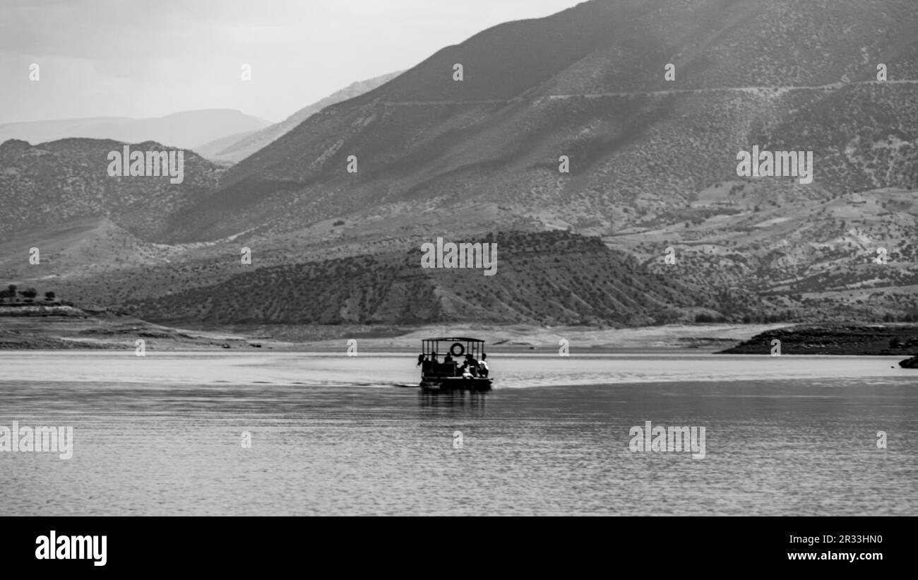 Magnifique paysage du barrage de Bin El Ouidane dans la région de Benimellal au Maroc Banque D'Images