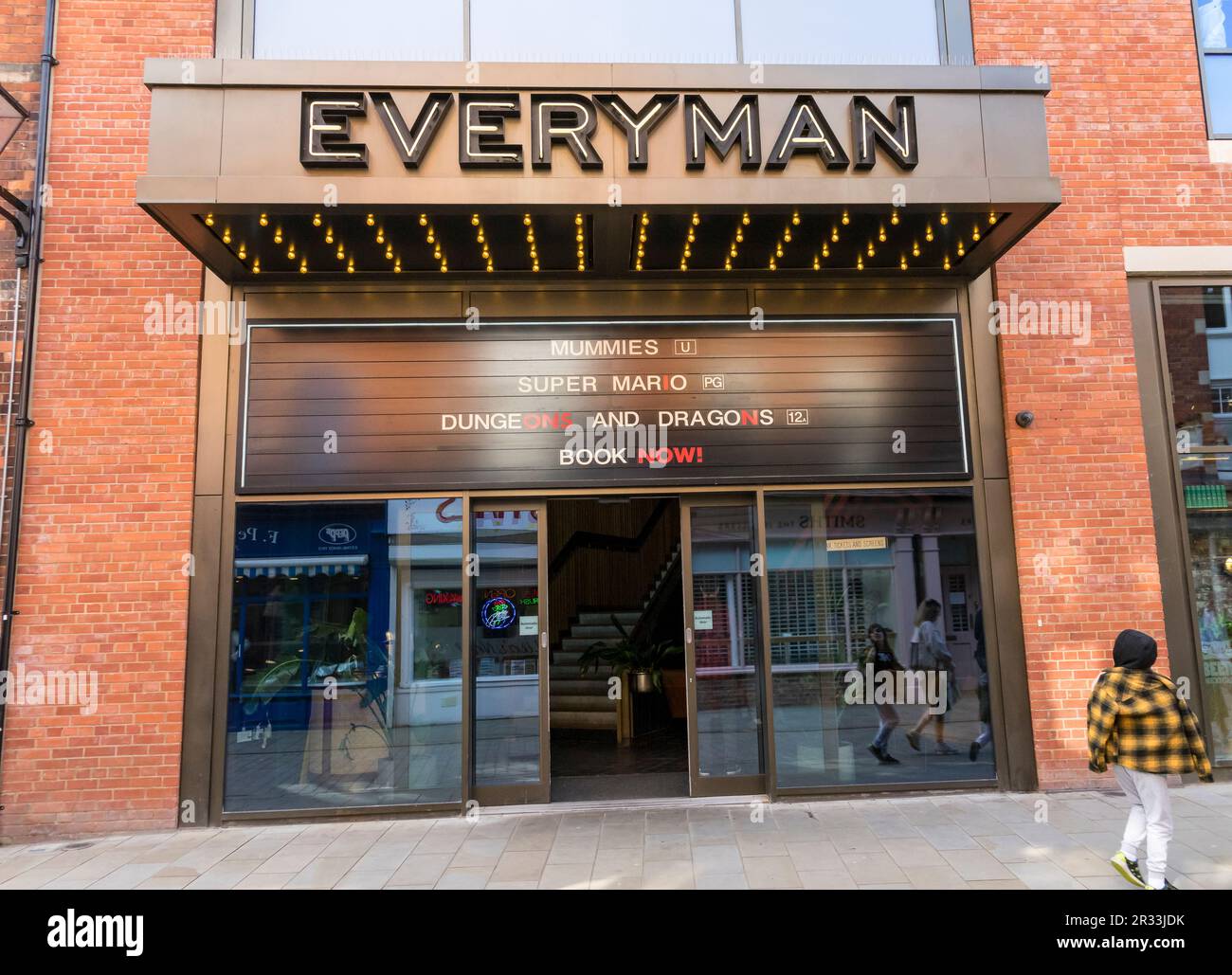 Everyman entrée cinéma films publicitaires à être présentés rue Sincil Lincoln City, Lincolnshire, Angleterre, Royaume-Uni Banque D'Images