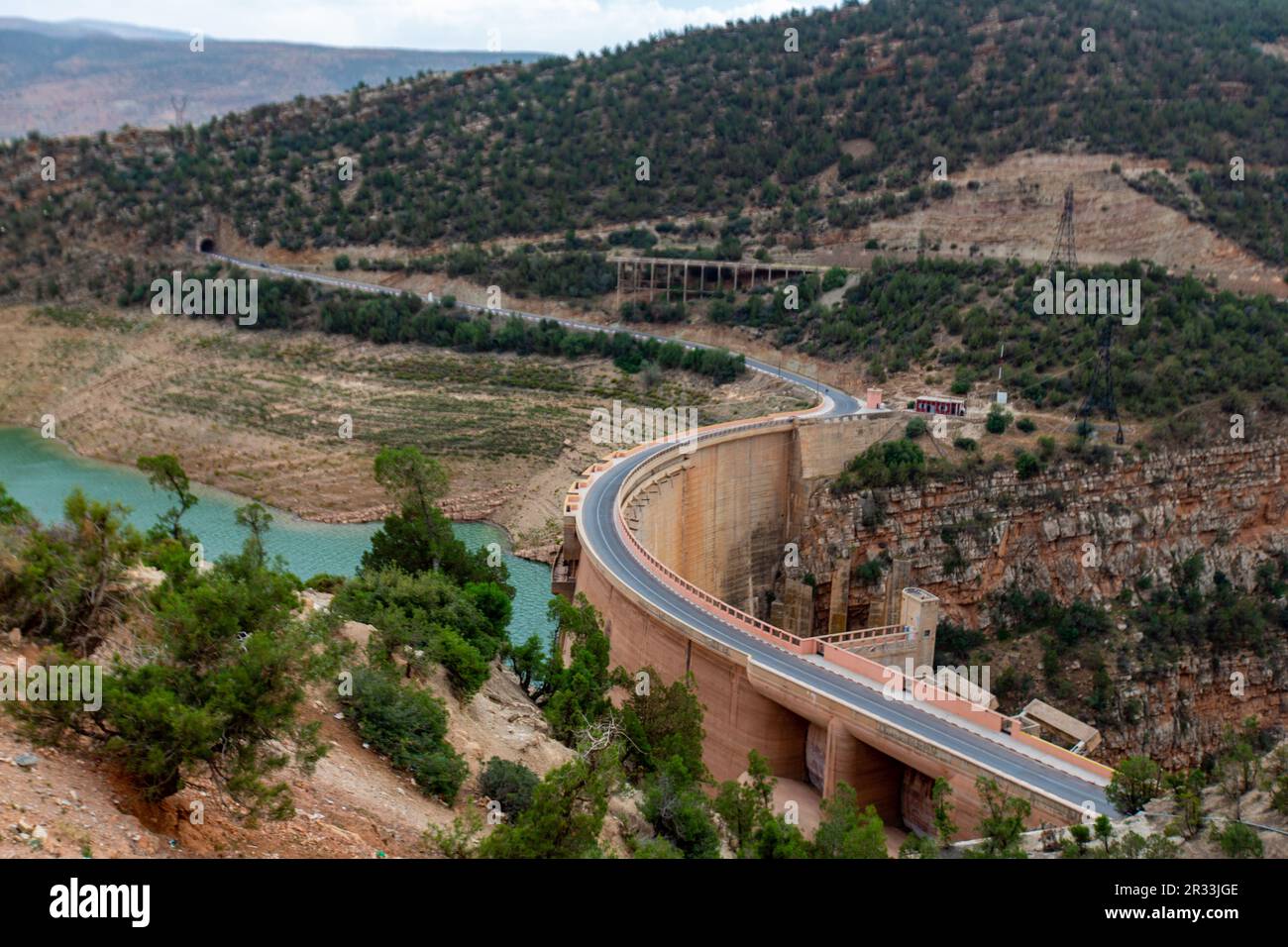 Magnifique paysage du barrage de Bin El Ouidane dans la région de Benimellal au Maroc Banque D'Images