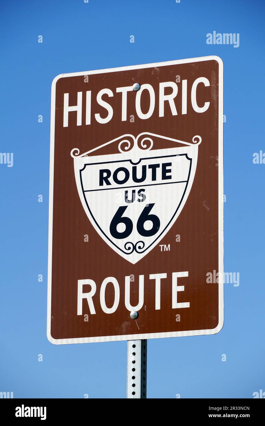 Historique route 66 rue panneau, Beverly Hills, Los Angeles County, Californie, États-Unis, Amérique du Nord Banque D'Images