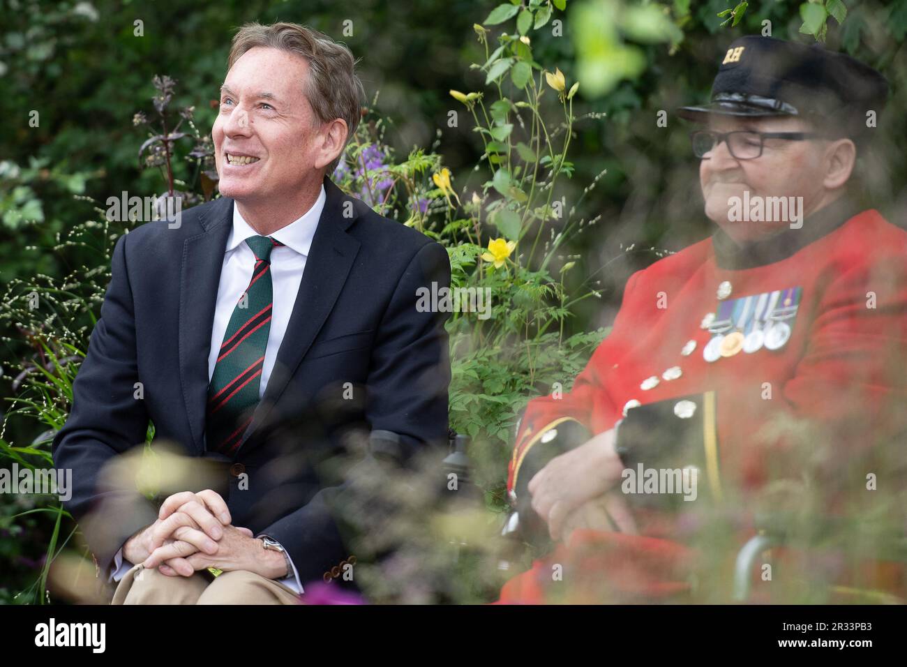 Chelsea, Londres, Royaume-Uni. 22nd mai 2023. Correspondant de BBC Security, Frank Gardner à la RHS Chelsea Flower Show Press Day. Crédit : Maureen McLean/Alay Live News Banque D'Images