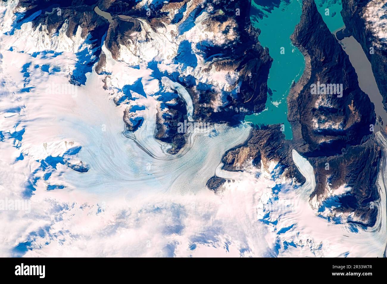 Glaciers. Amélioration numérique. Éléments de la NASA Banque D'Images