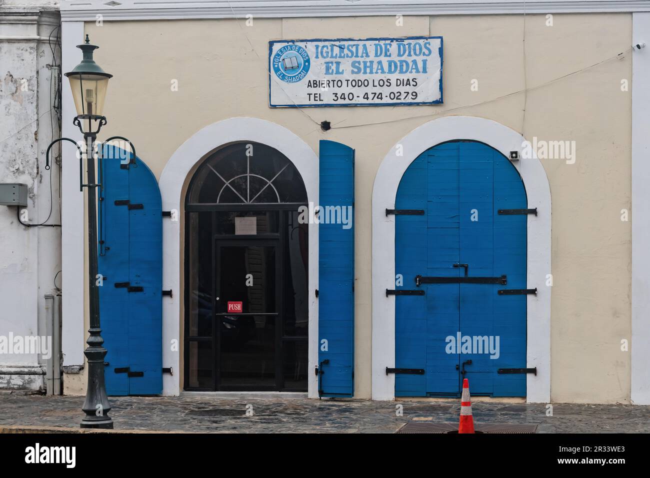 Ancienne porte, rue principale, Saint Thomas, États-Unis Îles Vierges Banque D'Images