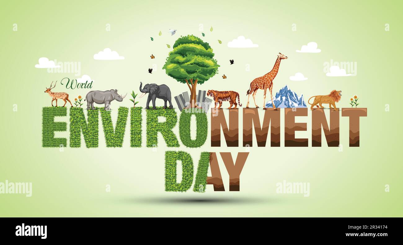 affiche « happy world environment day » et « earth day ». illustration vectorielle abstraite. Illustration de Vecteur