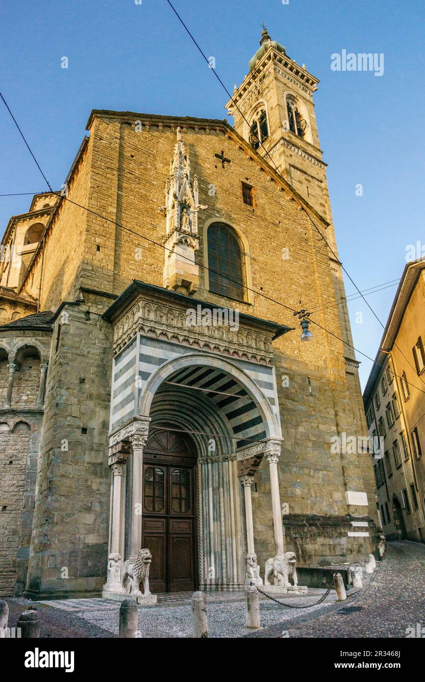 basilique de Santa Maria Maggiore, Ciudad alta, Bergame, Lombardie, Italia, Europa. Banque D'Images