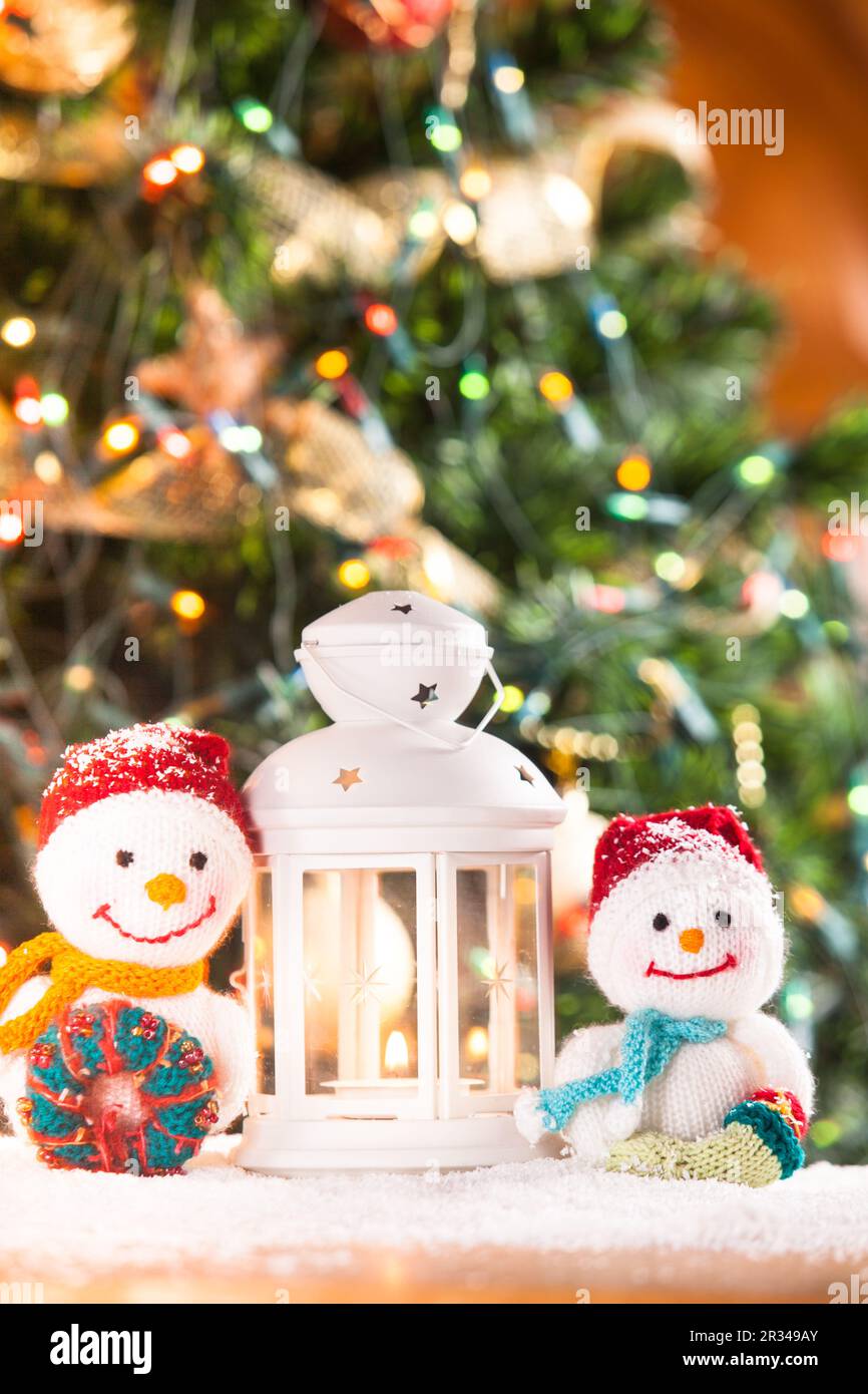 Bonhommes de neige tricotés Banque D'Images