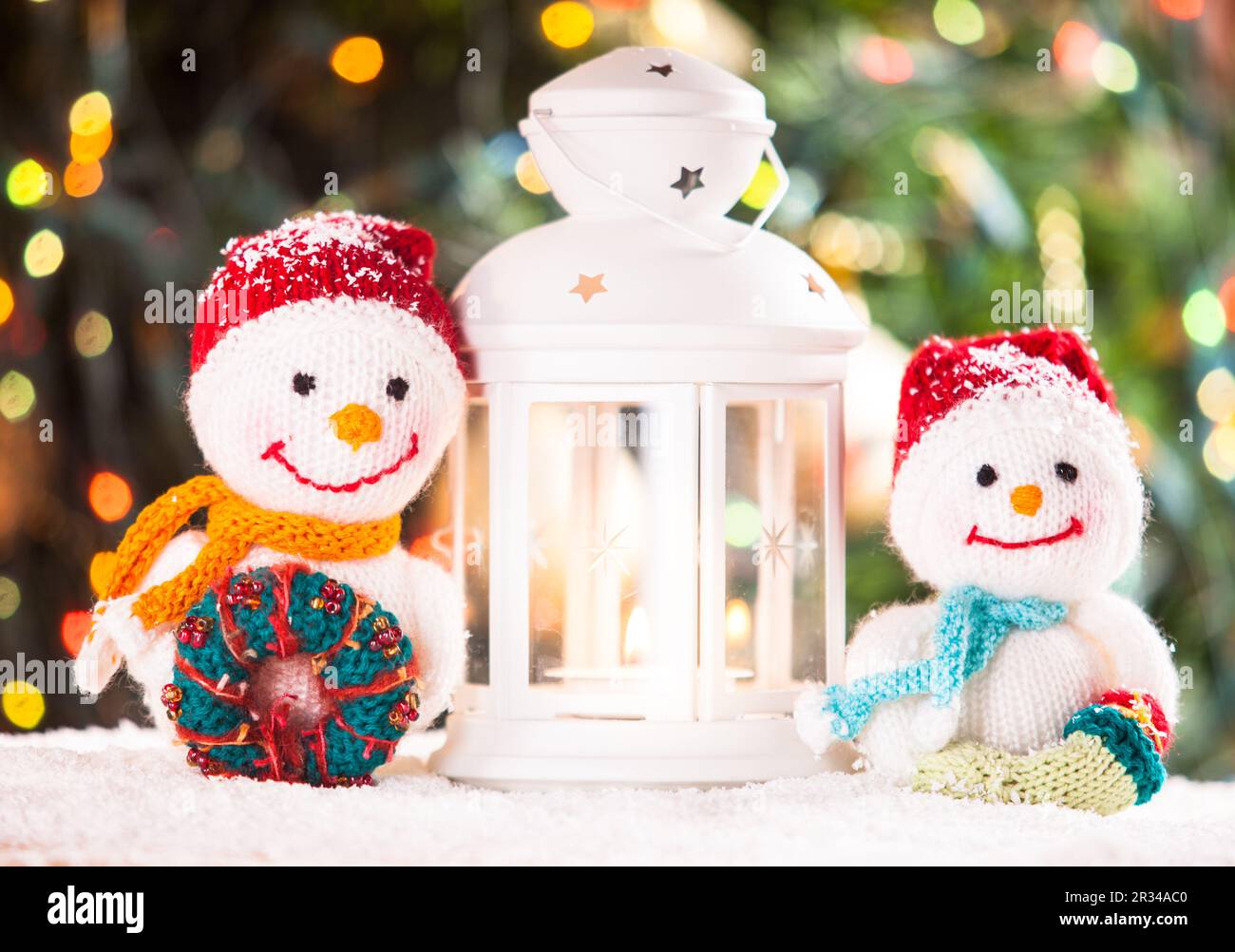 Bonhommes de neige tricotés Banque D'Images