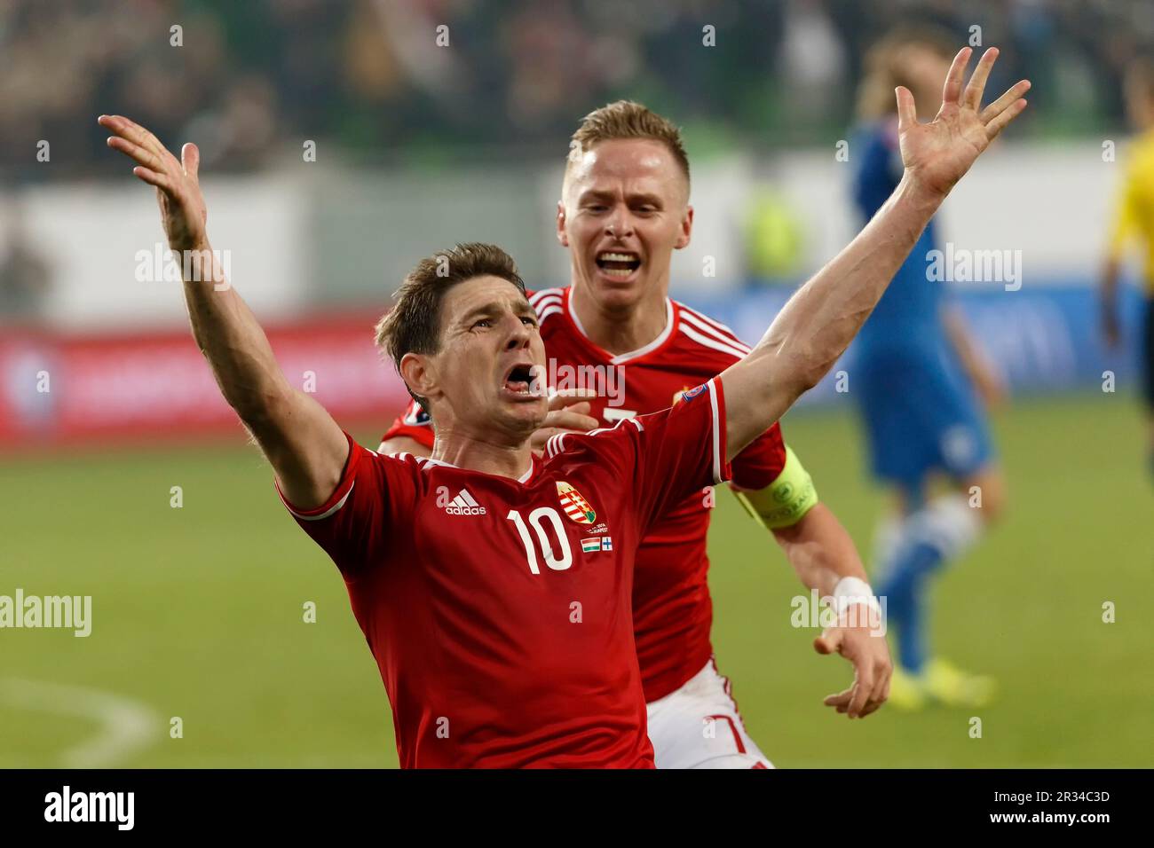 Match de football de l'UEFA Euro 2016 en Hongrie contre la Finlande Banque D'Images