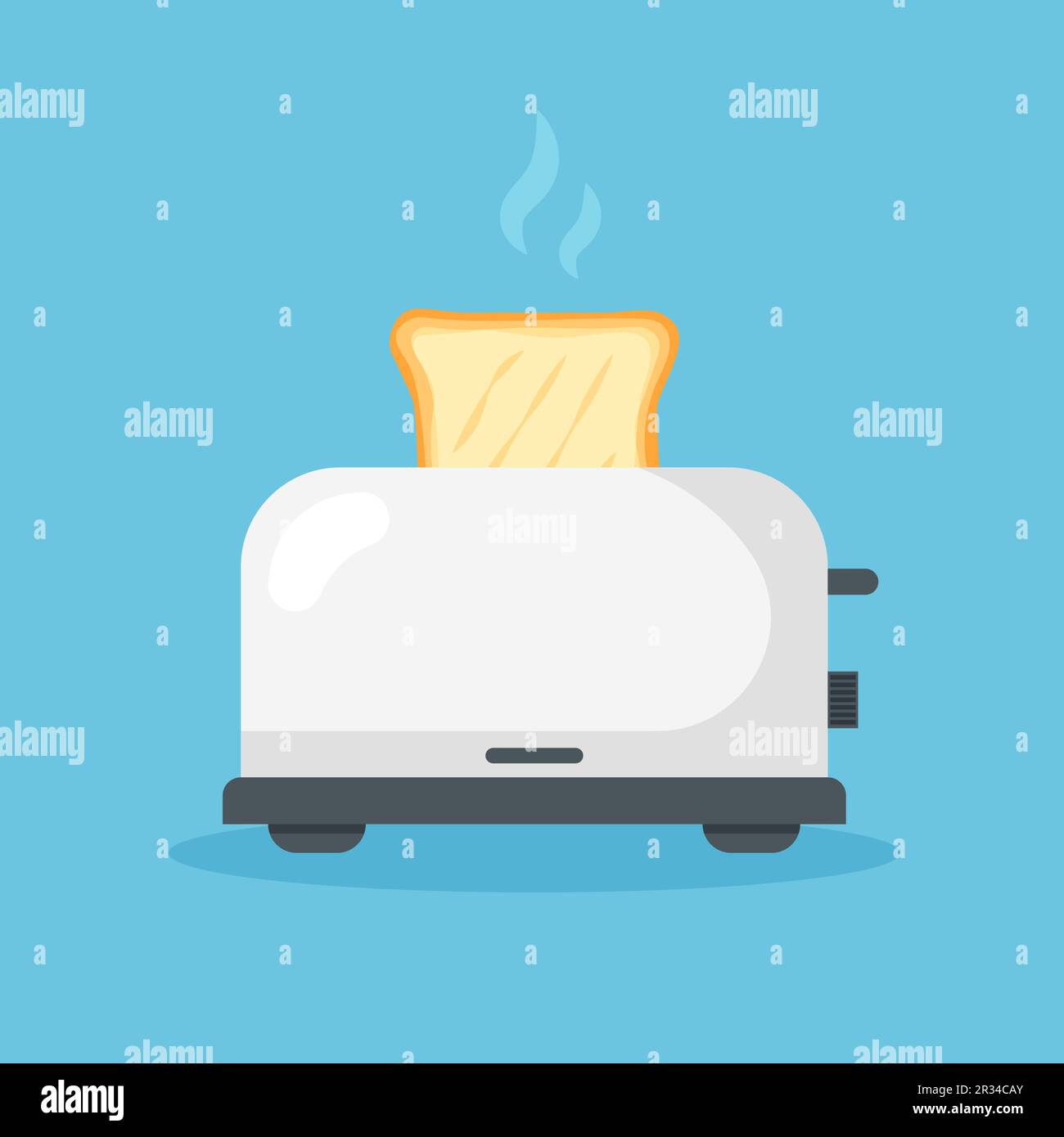 Griller le toaster qui sort du grille-pain. Icône ustensiles de cuisine.  Pain. Illustration vectorielle de style plat tendance isolée Image  Vectorielle Stock - Alamy