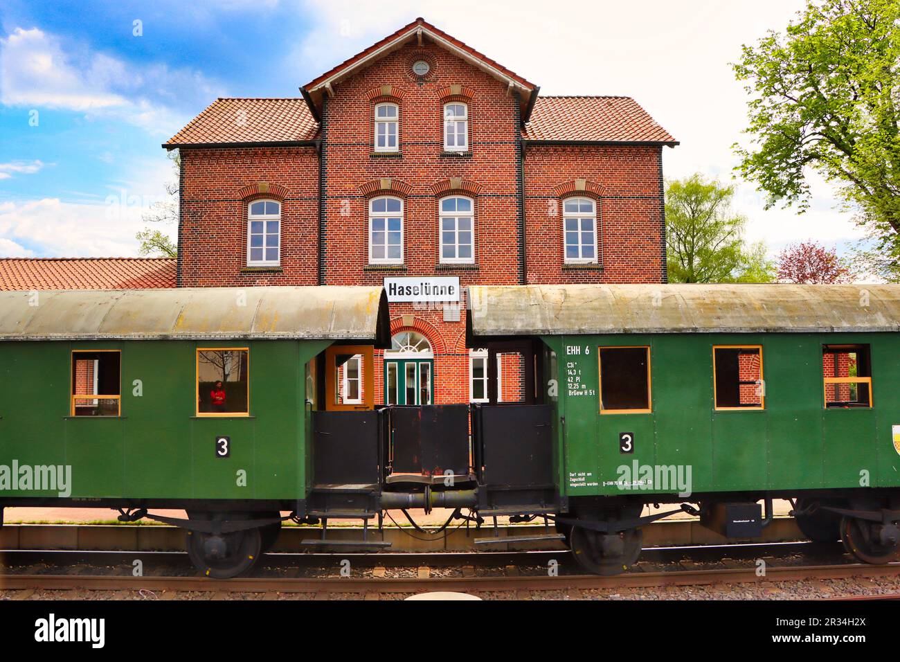 Le musée historique de chemin de fer à Emsland près de Haselünne. Grenaille du ressort Banque D'Images