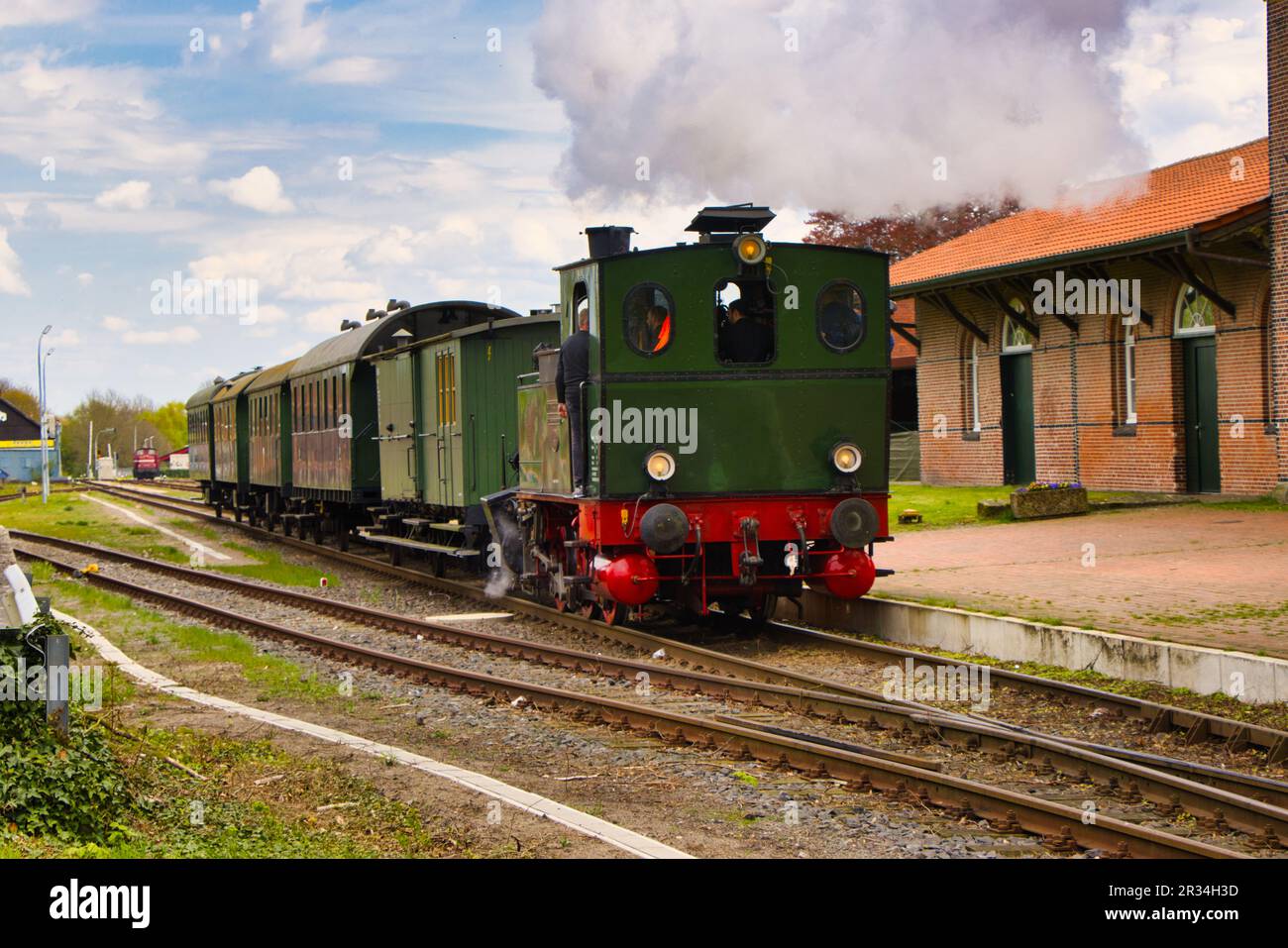 Le musée historique de chemin de fer à Emsland près de Haselünne. Grenaille du ressort Banque D'Images