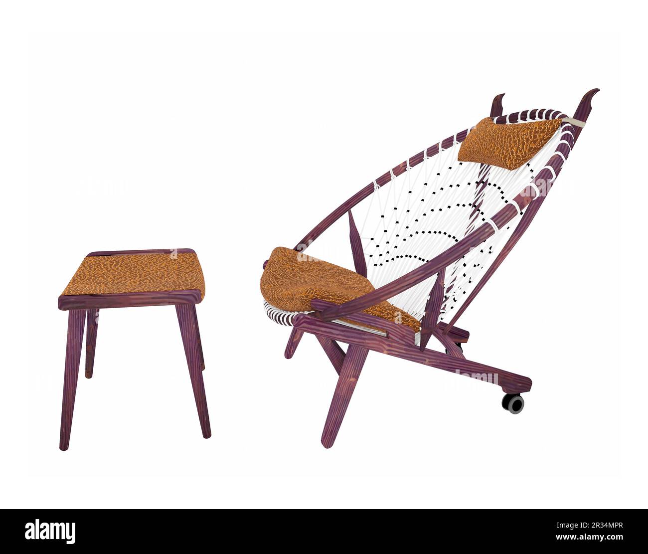 chaises et table en bois Banque D'Images