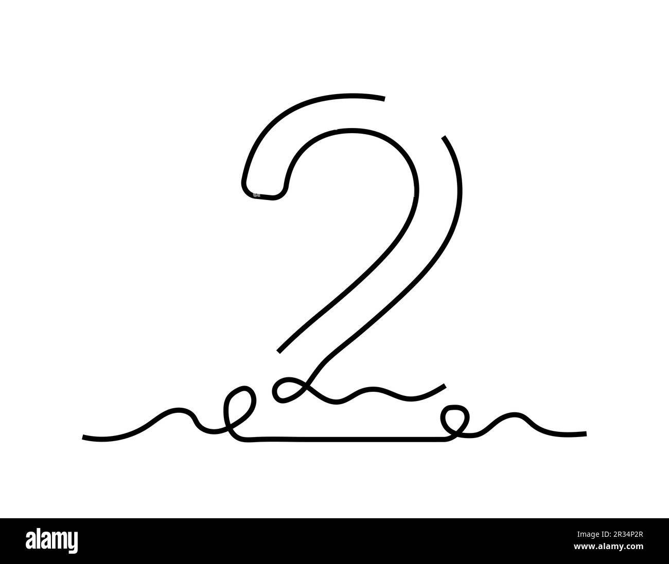 Concept de numéro linéaire 2 Illustration de Vecteur