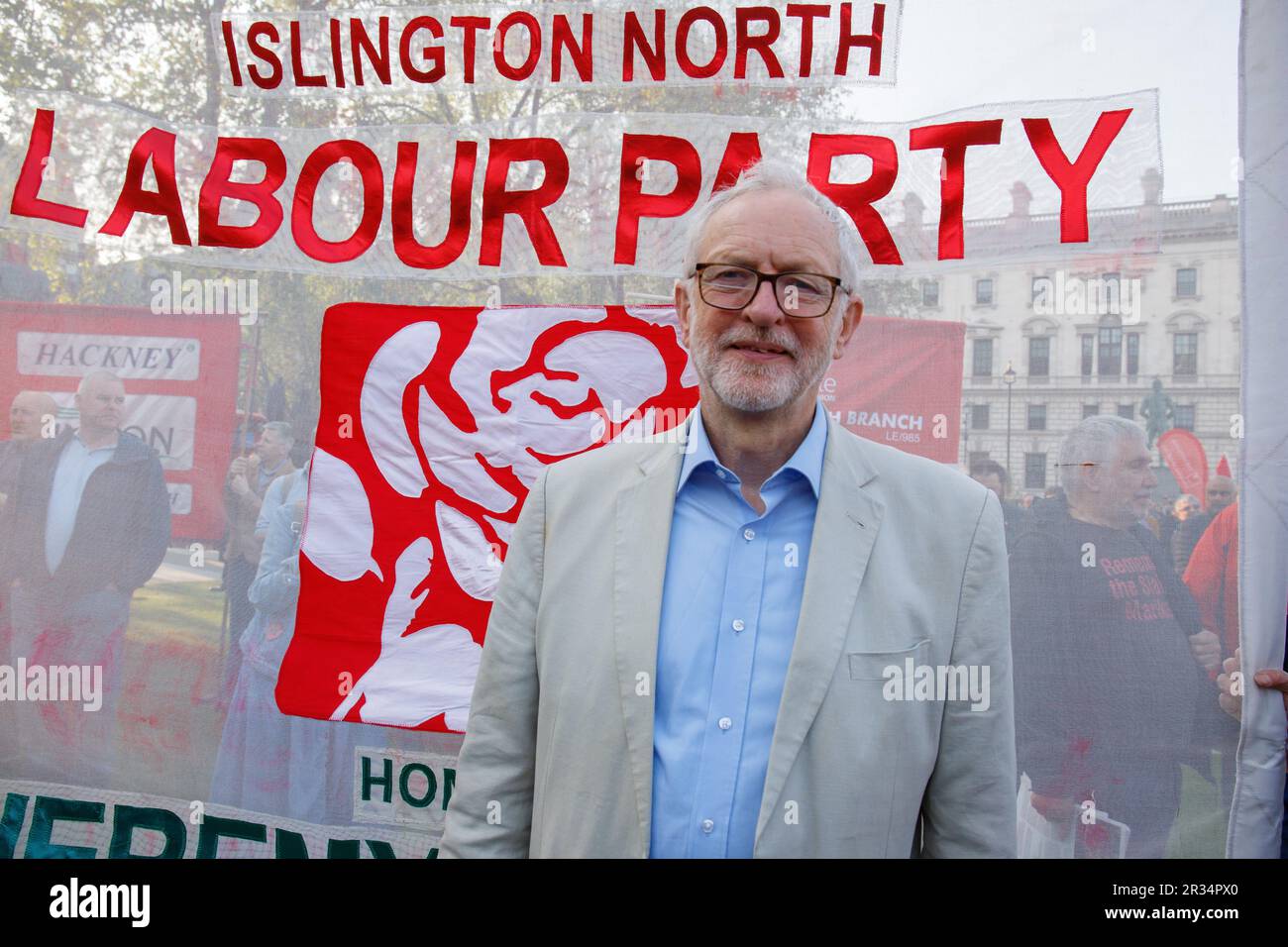 Londres, Angleterre, Royaume-Uni. 22nd mai 2023. Protéger le droit de grève TUC proteste contre le projet de loi de grève proposé par les gouvernements sur la place du Parlement. Parmi les orateurs figuraient Mick Lynch de la TUC et la députée travailliste JO Stevens crédit: Denise Laura Baker/Alay Live News Banque D'Images