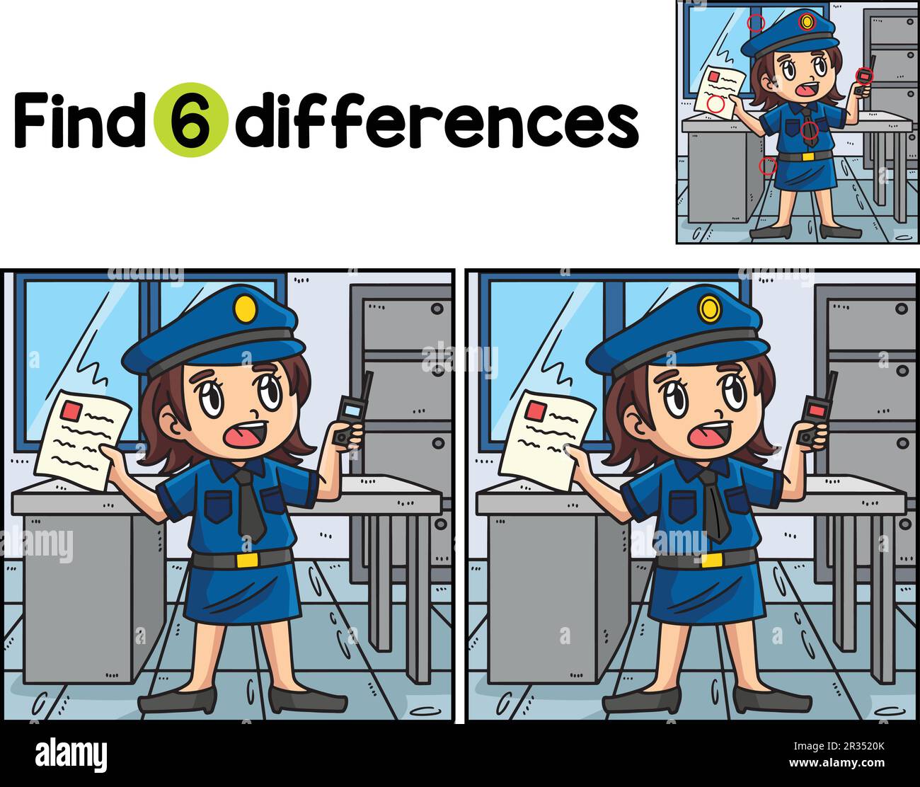 Les rapports de police trouvent les différences Illustration de Vecteur