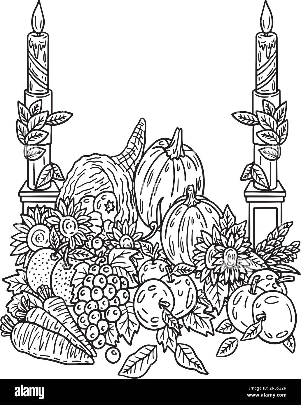 Thanksgiving récolte d'automne adultes isolés Illustration de Vecteur