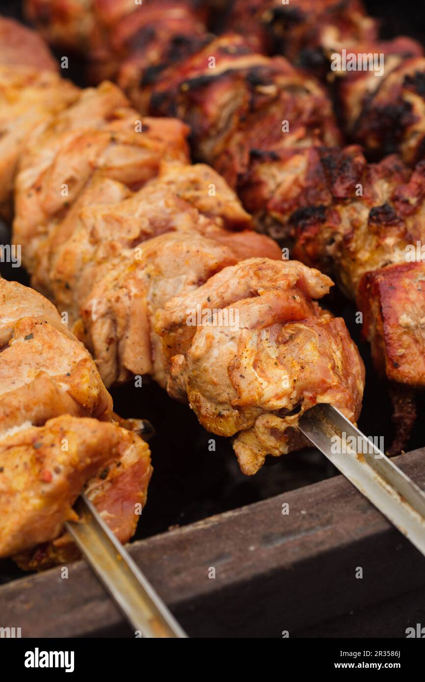 Le Chachlik closeup Banque D'Images