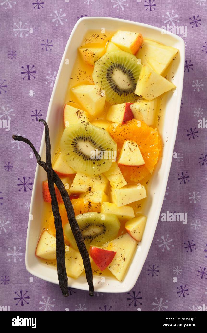 Salade de fruits exotiques à la vanille (Noël Photo Stock - Alamy