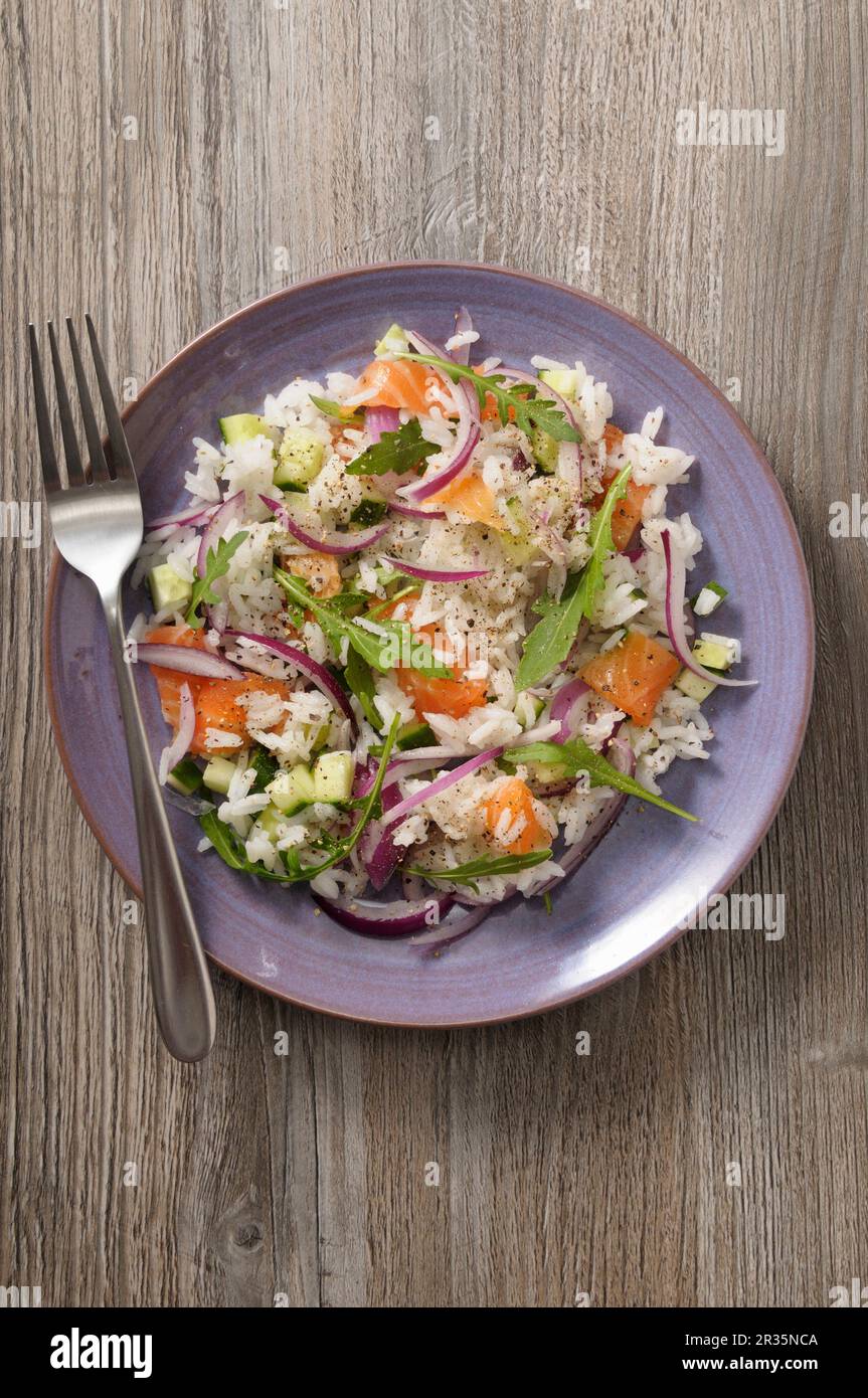 Salade De Riz Au Saumon Fum Et Aux Oignons Photo Stock Alamy salade-de-riz-au-saumon-fum-et-aux-oignons-photo-stock-alamy
