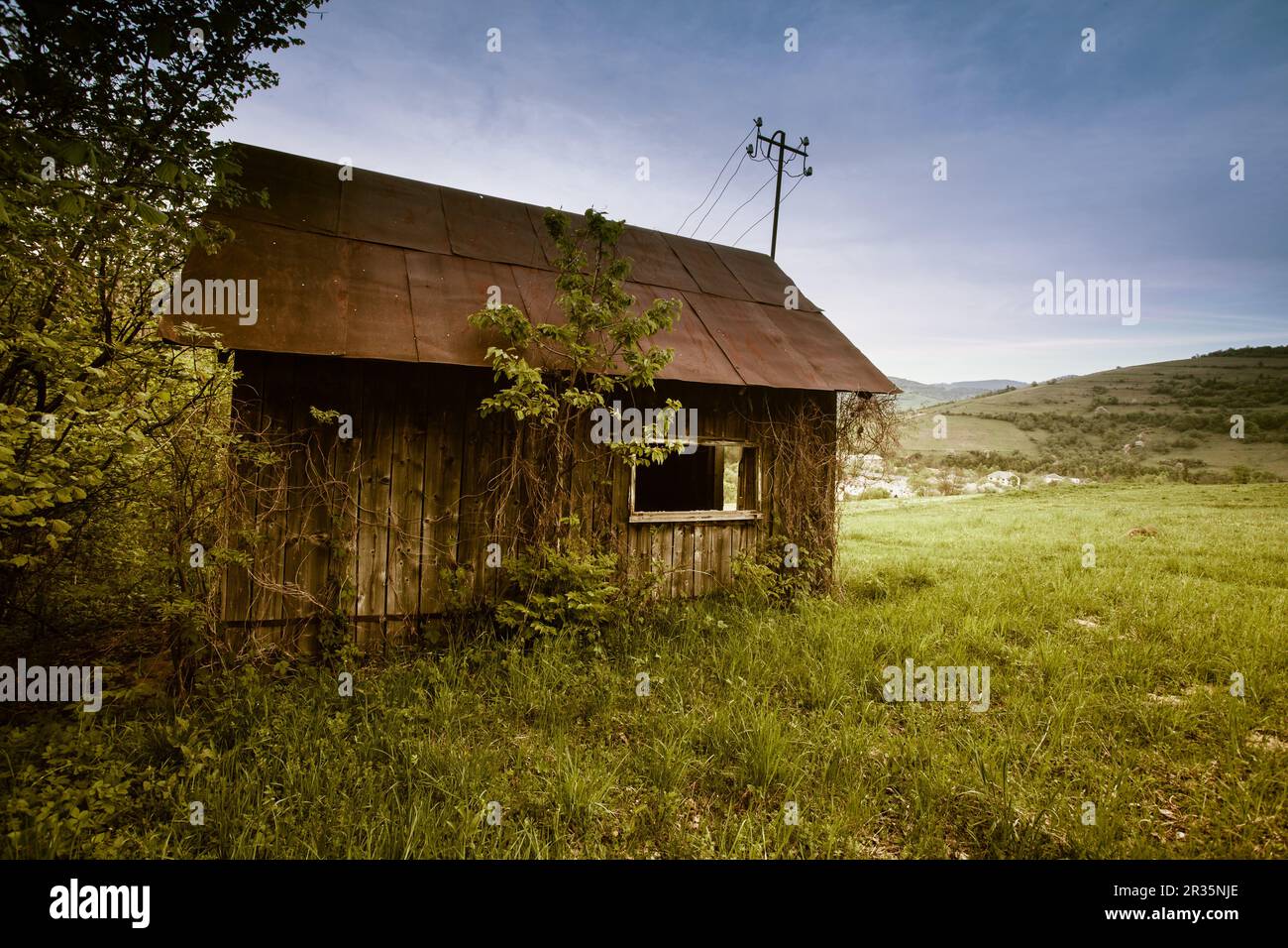 Vieille maison en été Banque D'Images