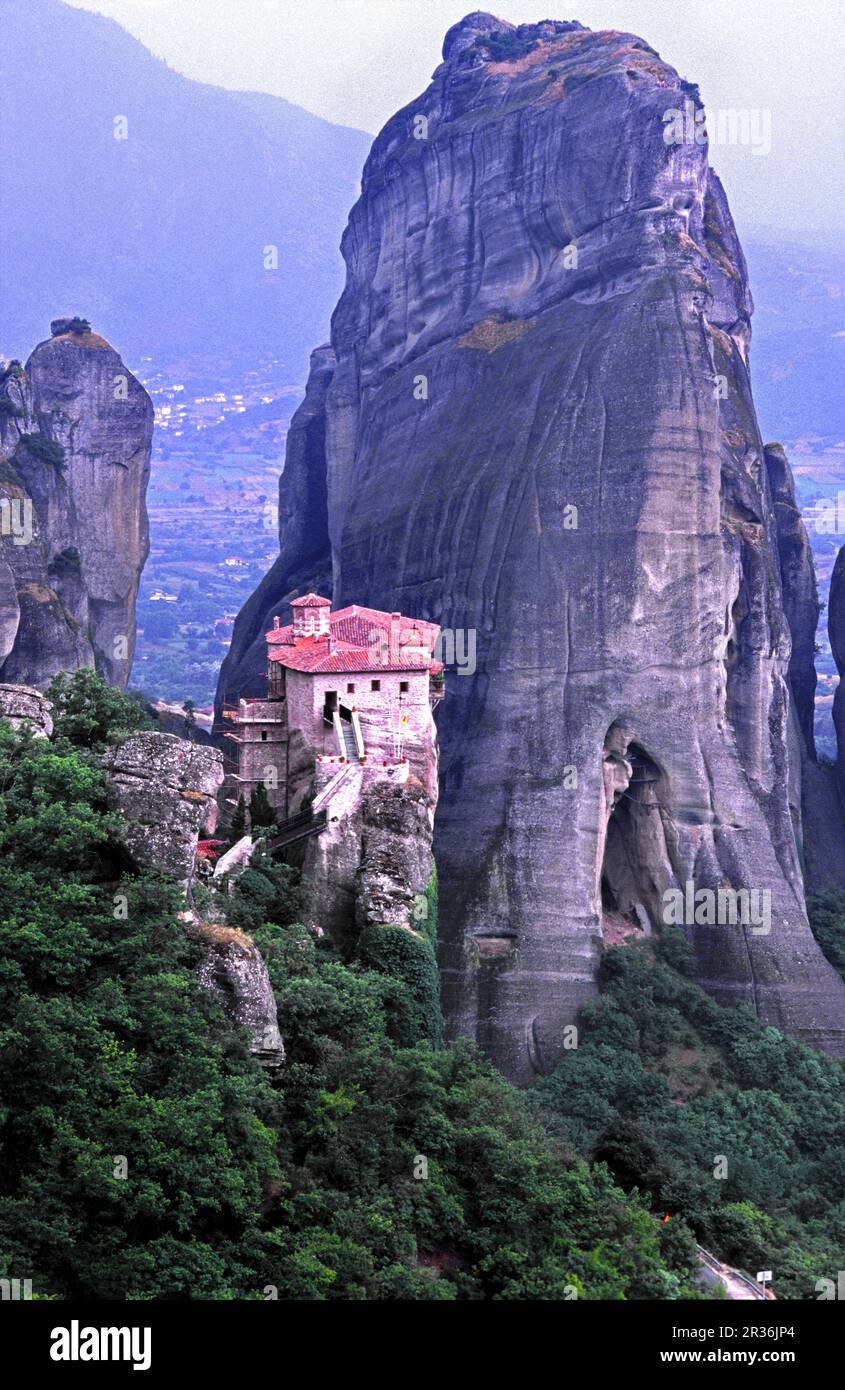 Monasterio ortodoxo de Hagia Varvara rousanou (sXIV). Castracio.Meteora. Tesalia.Grecia. Banque D'Images