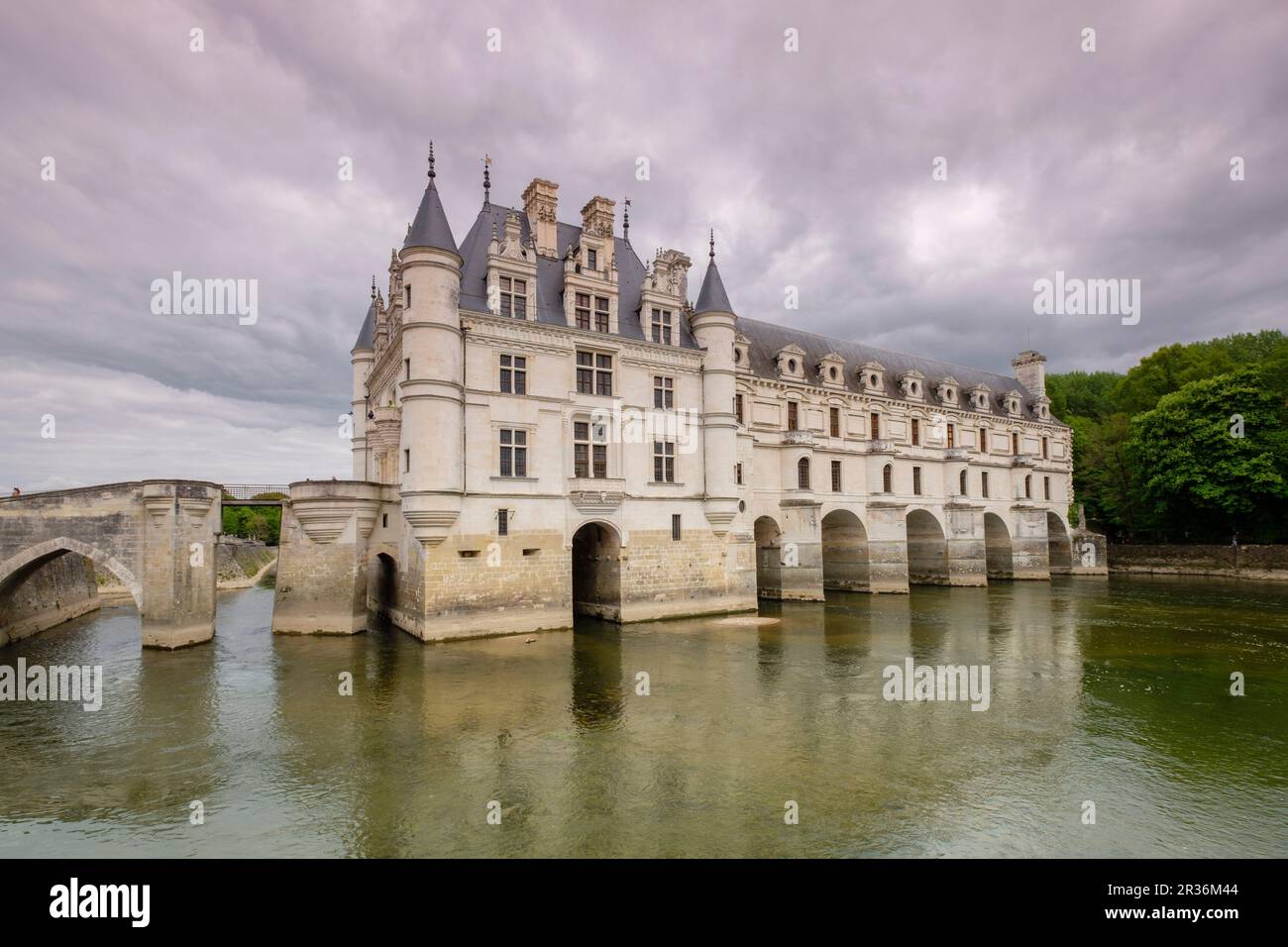 Arcades du Pont Diana, château de Chenonceau, 16th siècle, Chenonceaux, département de l'Indre-et-Loire, France, Europe occidentale. Banque D'Images