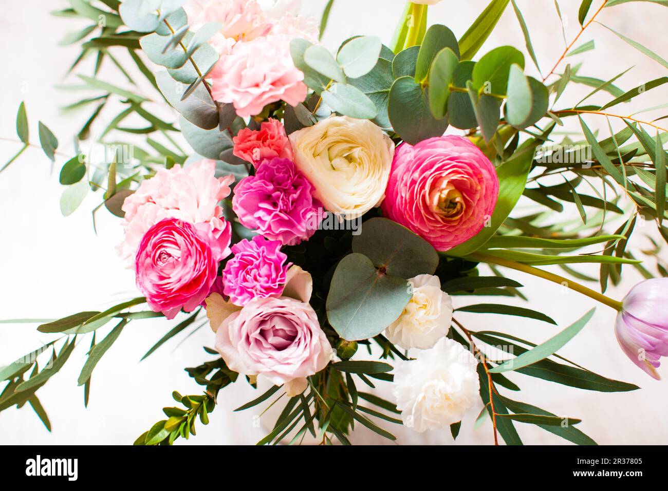 Spring bouquet rose Banque D'Images