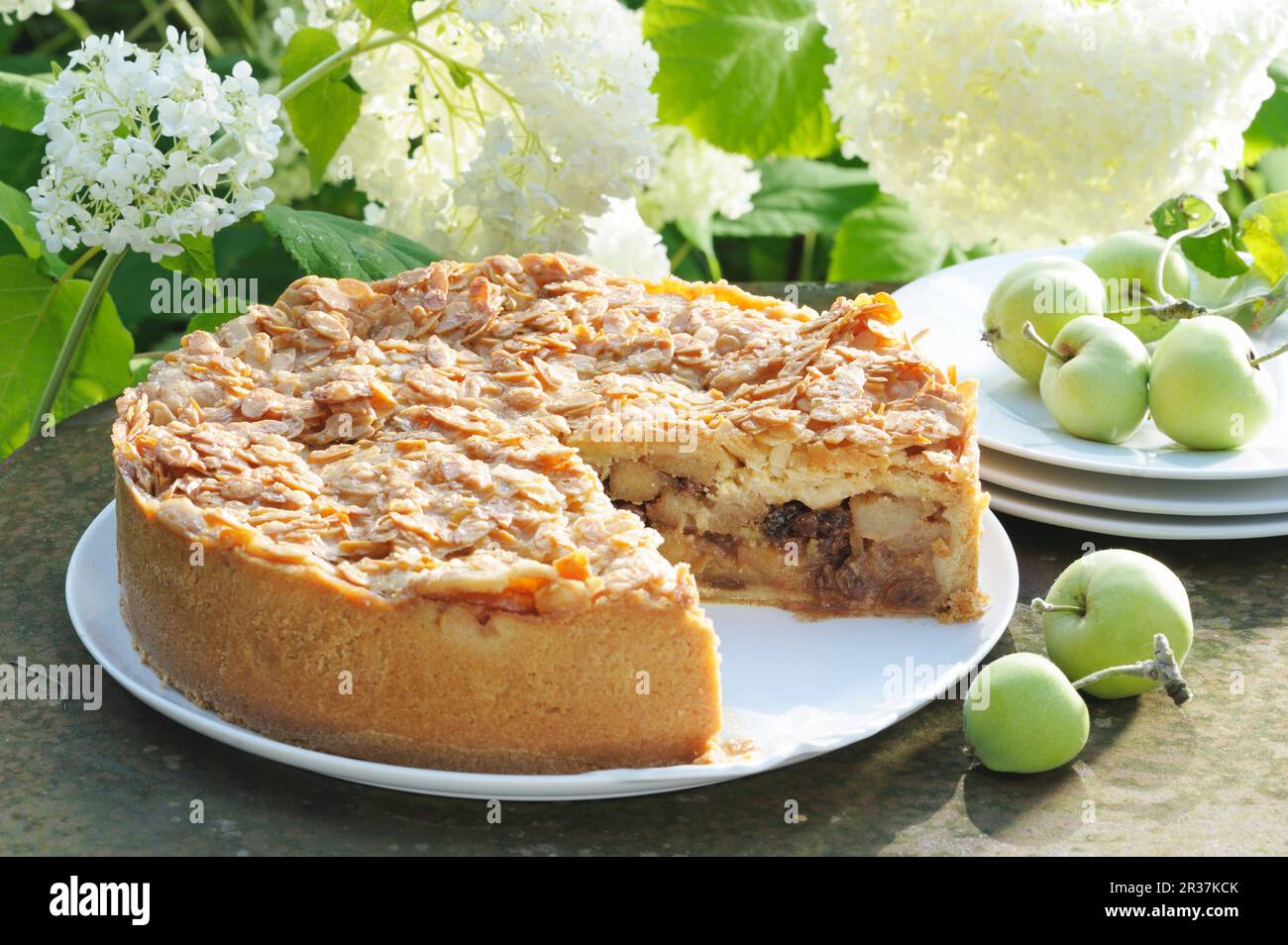 Tarte aux pommes, en tranches Banque D'Images