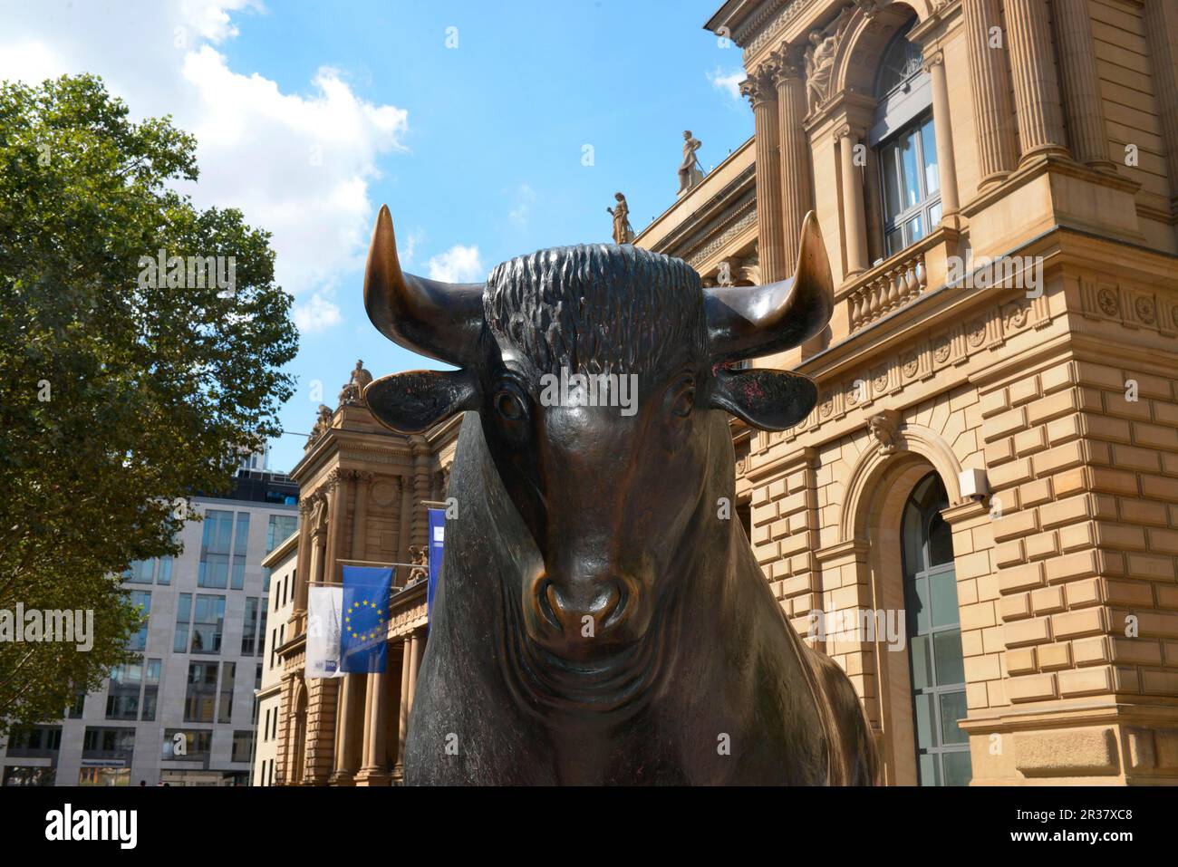 Bull, nplatz, bourse, place de la Bourse, Francfort-sur-le-main, Hesse, Allemagne Banque D'Images